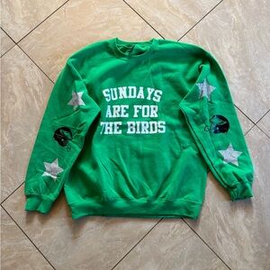 NFL PHILADELPHIA EAGLES FOOTBALL KELLY GREEN CREWNECK SWEATER LARGE